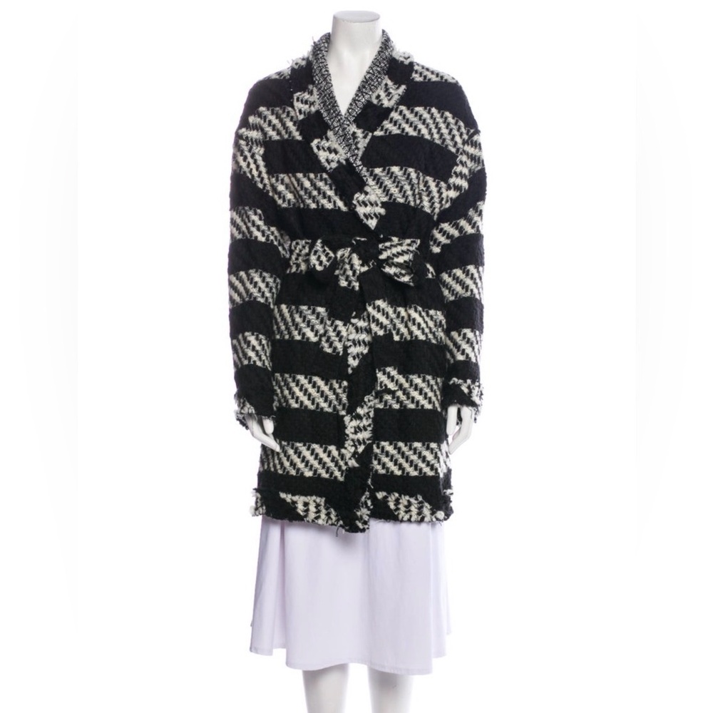 Alice + Olivia Black and White Striped Cardigan